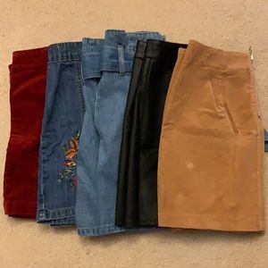 Five Forever 21 Skirts Denim/Faux Leather/Velour